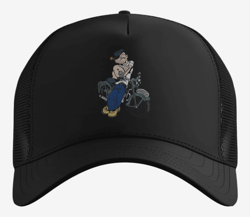 Gorro Negro de Popeye biker