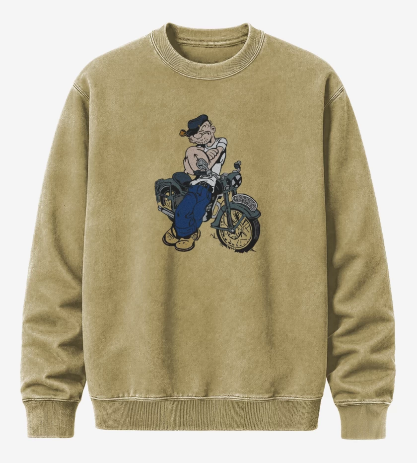 Poleron Polo Acid Wash Beige de Popeye biker