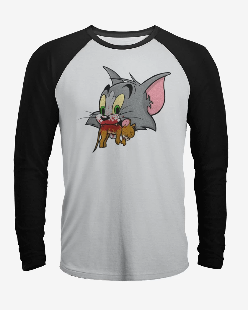 Polera Raglan Blanco / Negro de La victoria de Tom