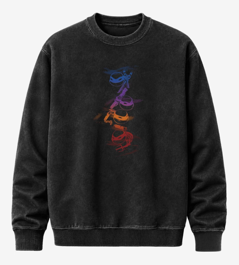 Poleron Polo Acid Wash Negro de Ninja turtles