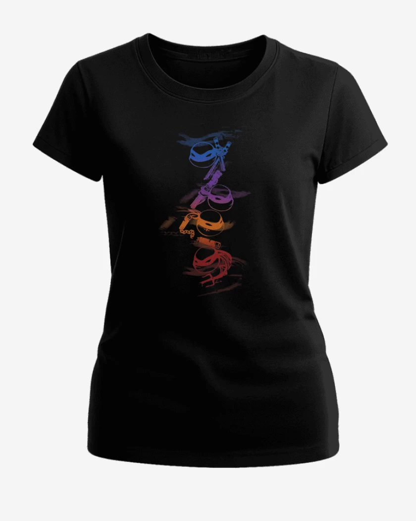 Polera de Mujer Negro de Ninja turtles