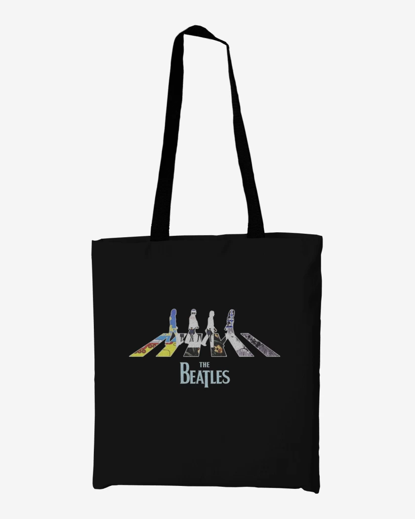 Totebag Negro de The Beatles discos