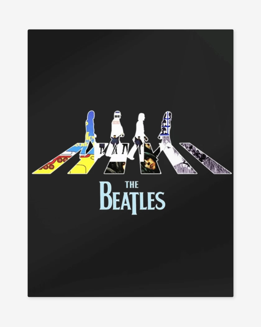 Print metalico Negro de The Beatles discos