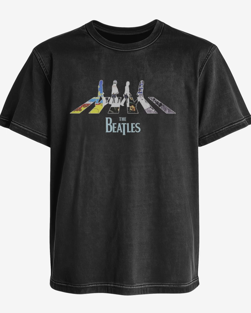Polera desgastada The Beatles discos