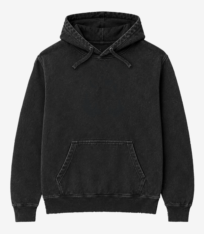 Poleron Canguro Acid Wash Negro de Kamp Krusty Bart