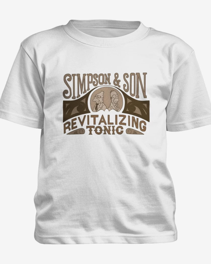 Polera de niño Blanco de Simpson e hijo