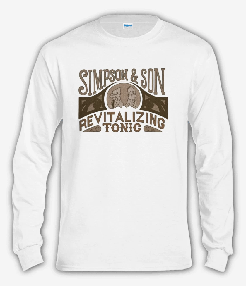 Polera manga larga Blanco de Simpson e hijo