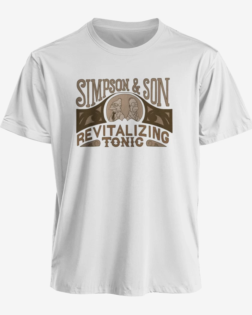 Polera premium Blanco de Simpson e hijo
