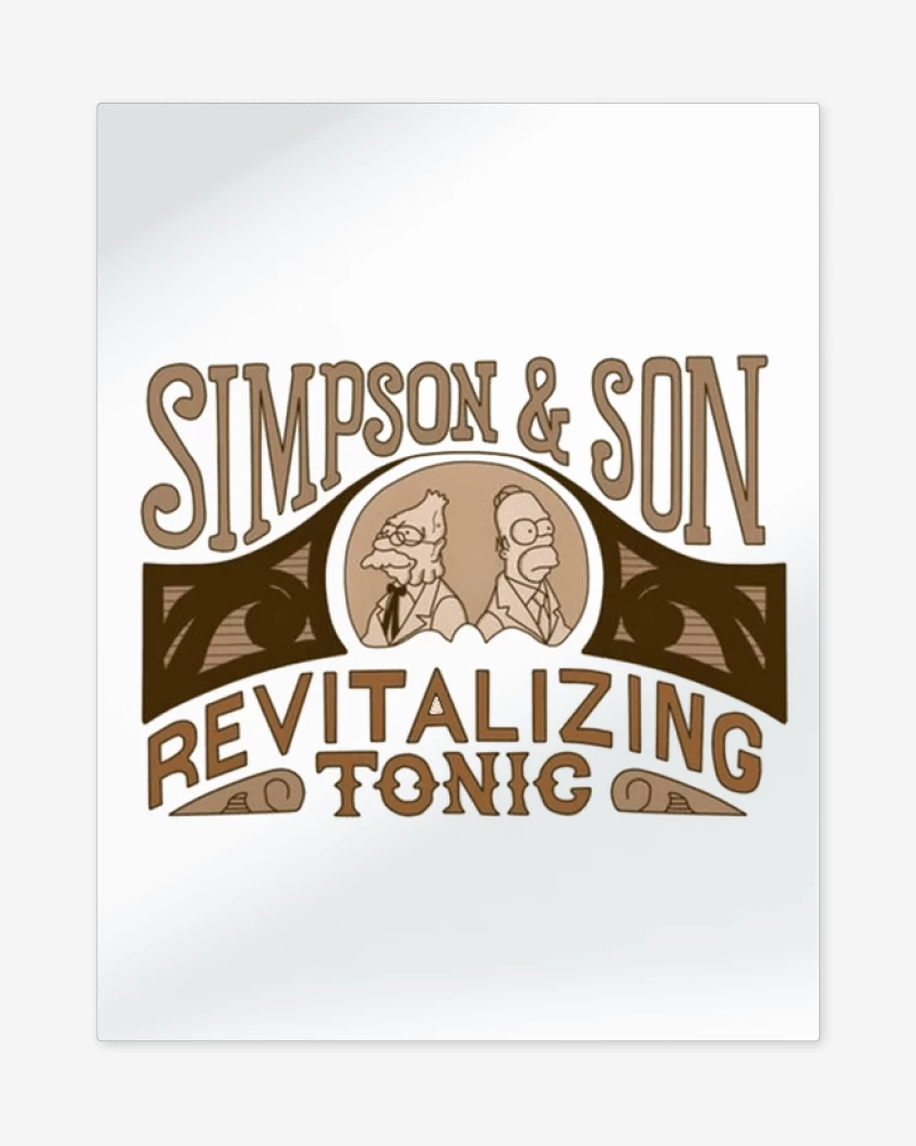 Print metalico Blanco de Simpson e hijo