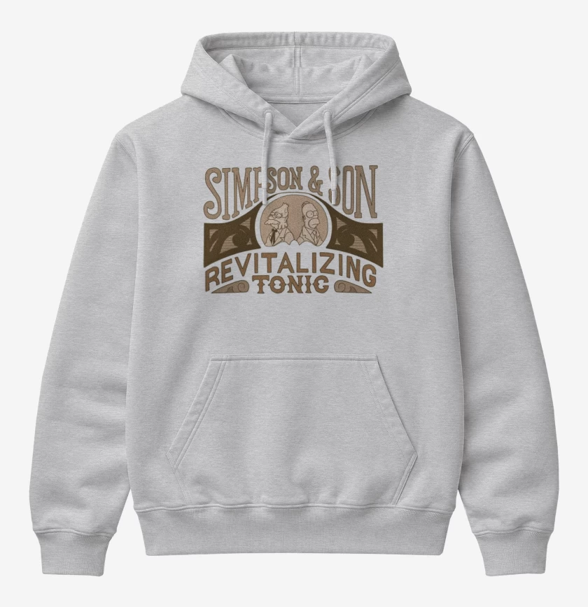 Poleron Canguro básico Gris Melange de Simpson e hijo