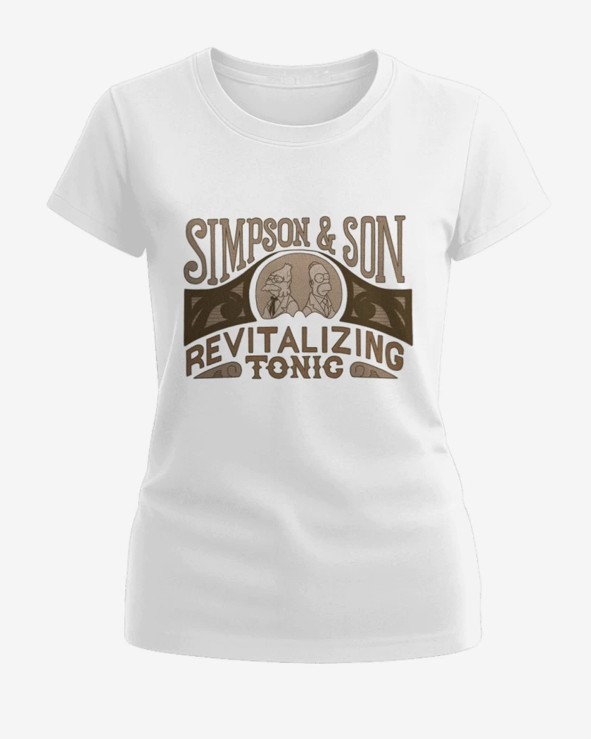 Polera de Mujer Blanco de Simpson e hijo