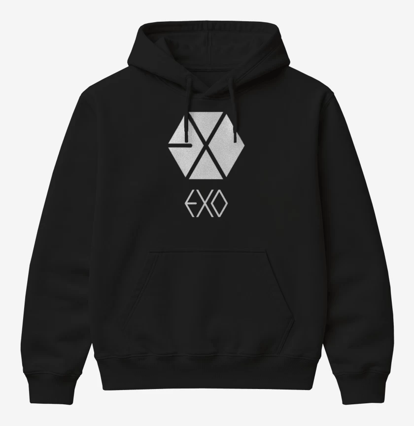 Poleron Canguro básico Negro de Exo