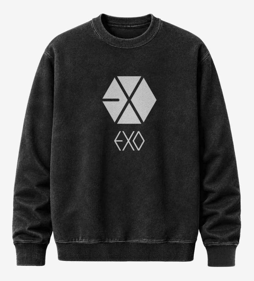 Poleron Polo Acid Wash Negro de Exo