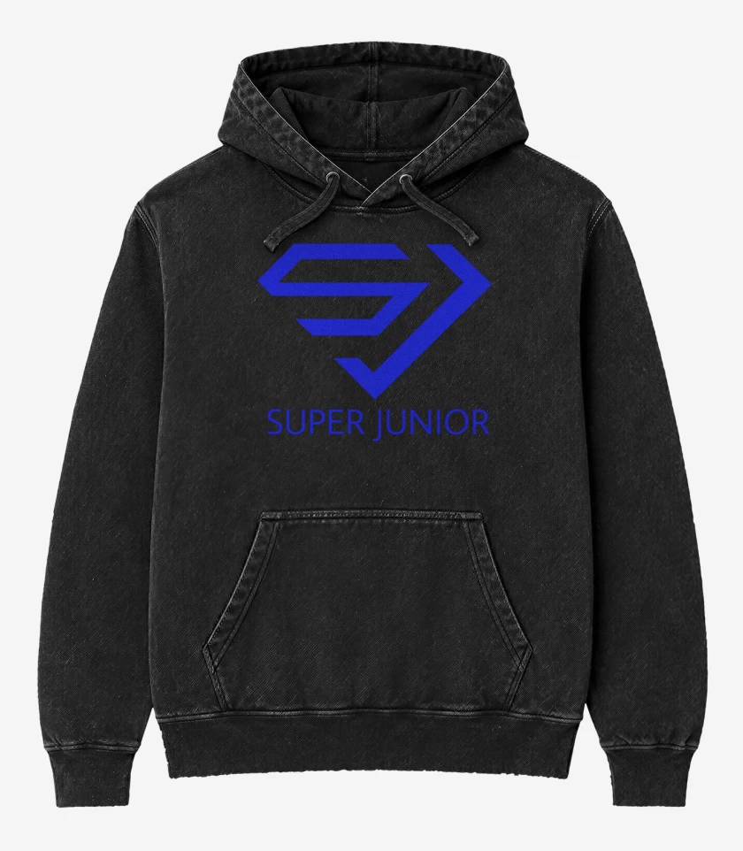 Poleron Canguro Acid Wash Negro de Superjunior
