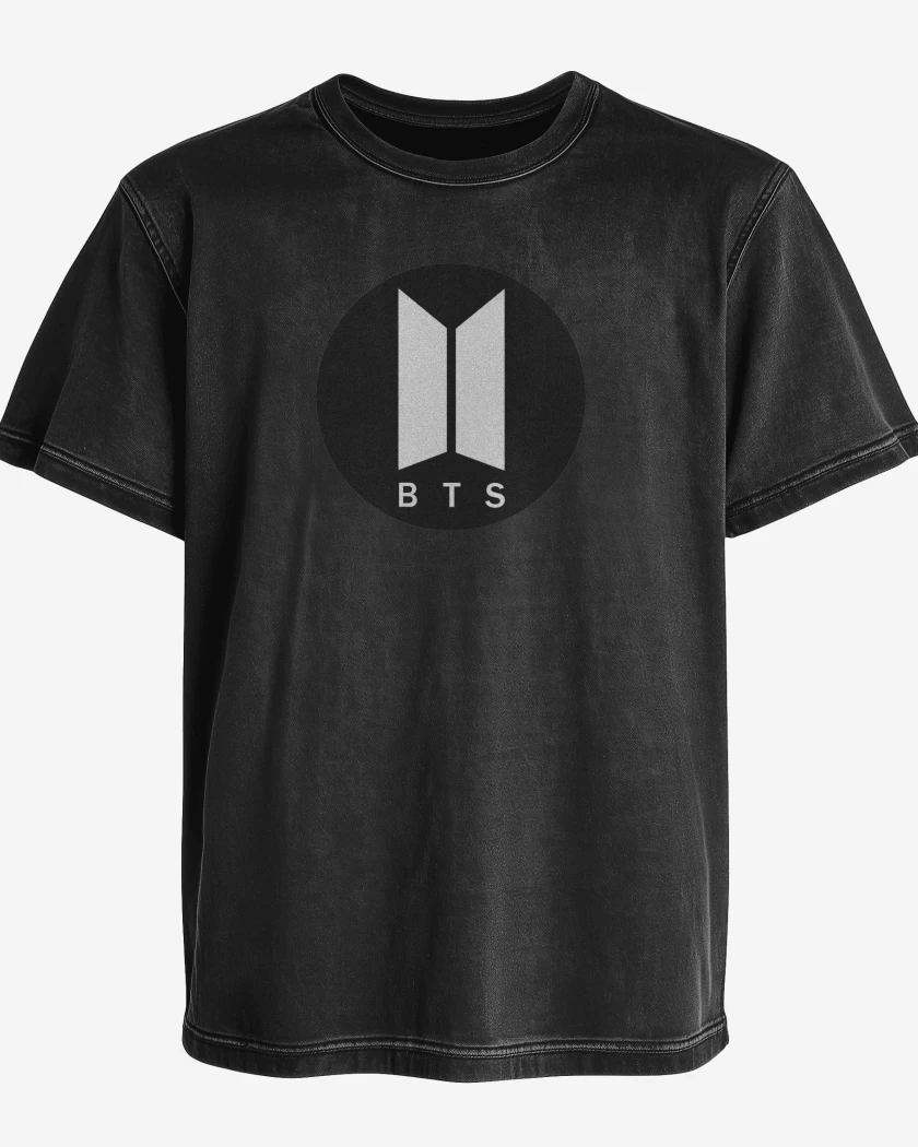 Polera desgastada Negro de Bts II