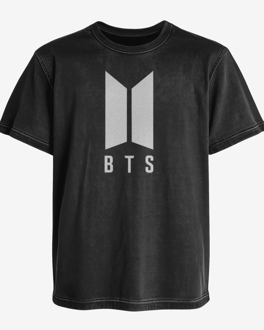Polera desgastada Negro de BTS III