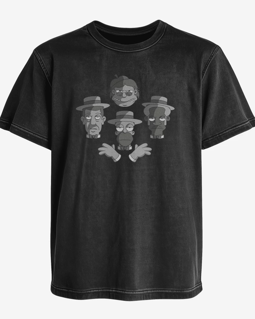 Polera desgastada Negro de Borbotones