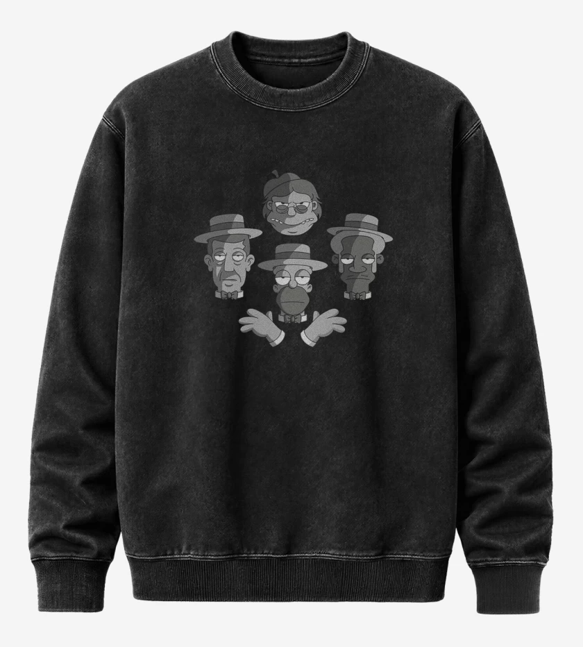 Poleron Polo Acid Wash Negro de Borbotones