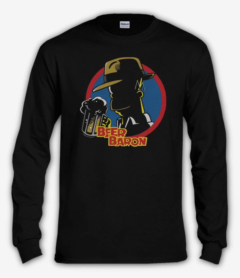 Polera manga larga Negro de Baron de la cerveza
