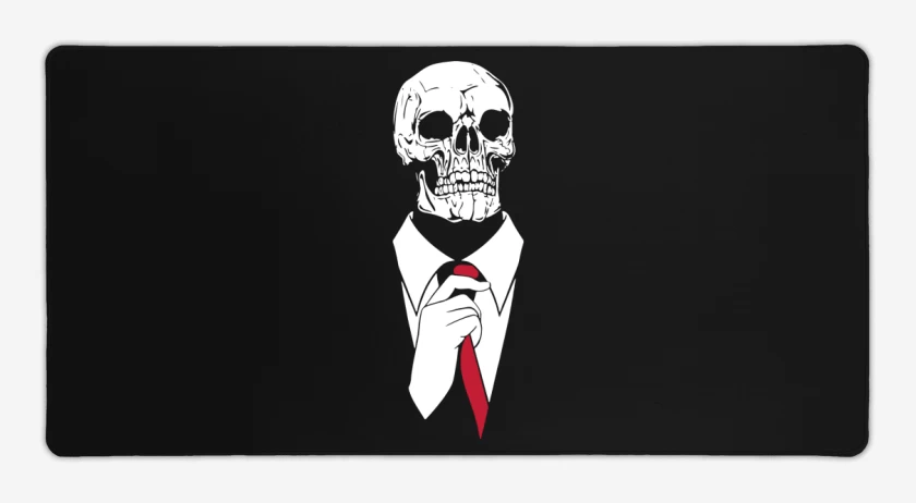 Mouse pad Gamer Negro de Calavera Corbata
