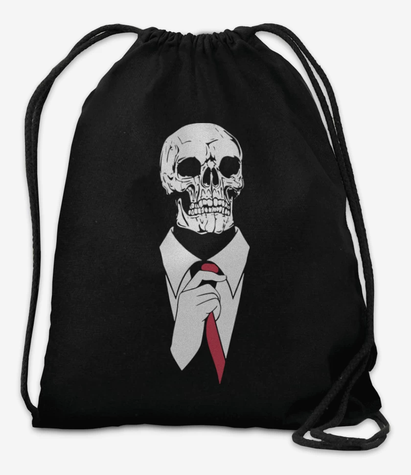 Mochila Negro de Calavera Corbata