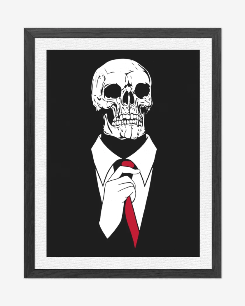 Cuadro decorativo Negro de Calavera Corbata