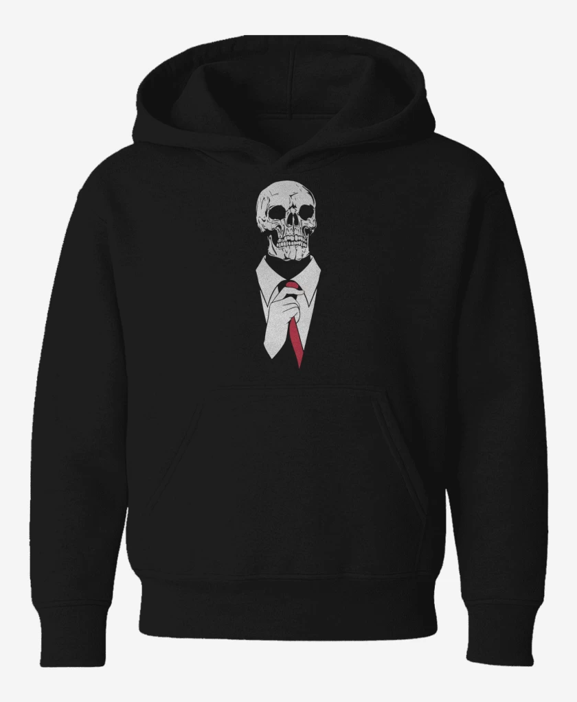 Poleron de niño Negro de Calavera Corbata