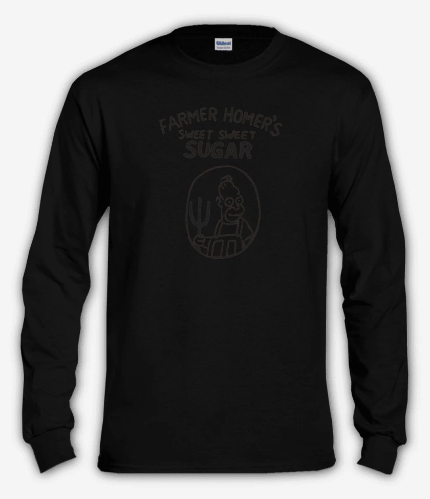 Polera manga larga Negro de Farmer Homers sweet sugar