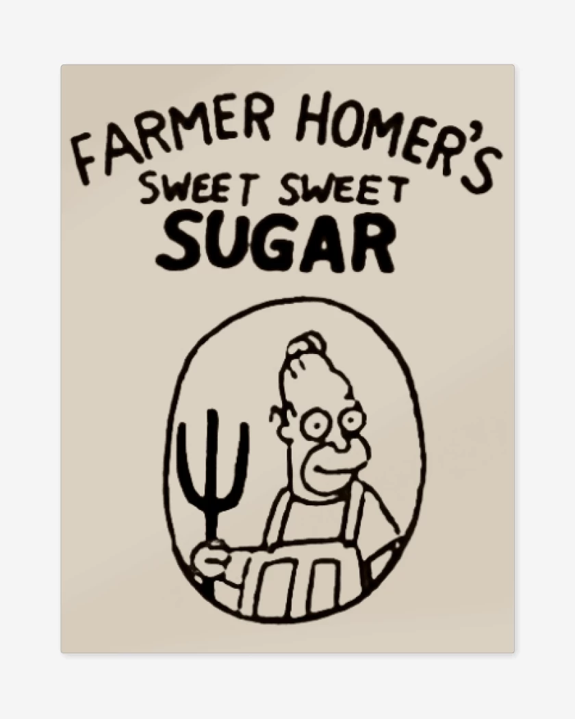 Print metalico Farmer Homers sweet sugar