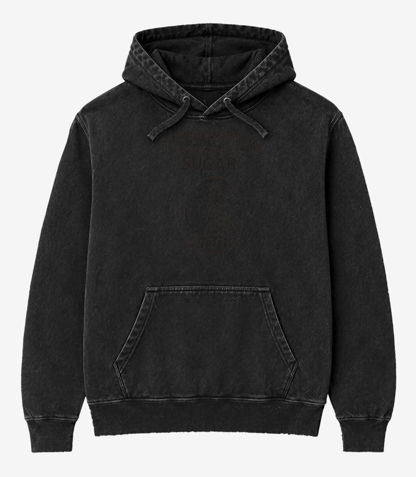 Poleron Canguro Acid Wash Negro de Farmer Homers sweet sugar