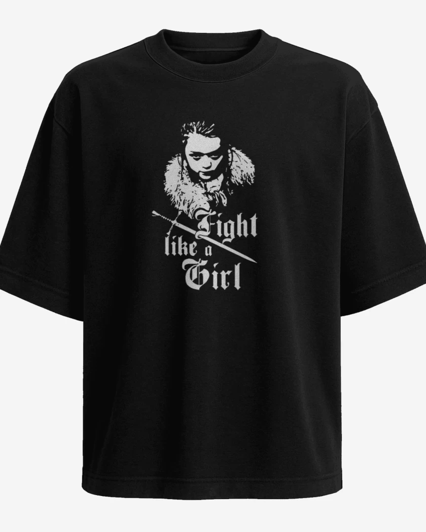 Polera Oversize Negro de Pelea como niñ@