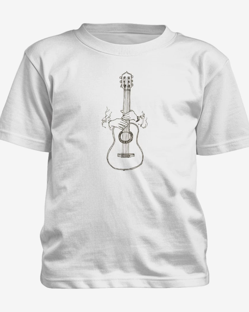 Polera de niño Blanco de Guitarra 3