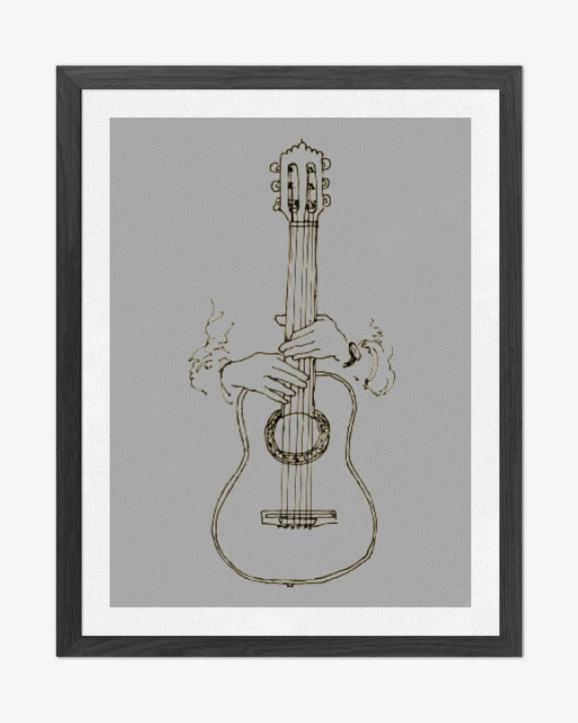Cuadro decorativo Gris Melange de Guitarra 3