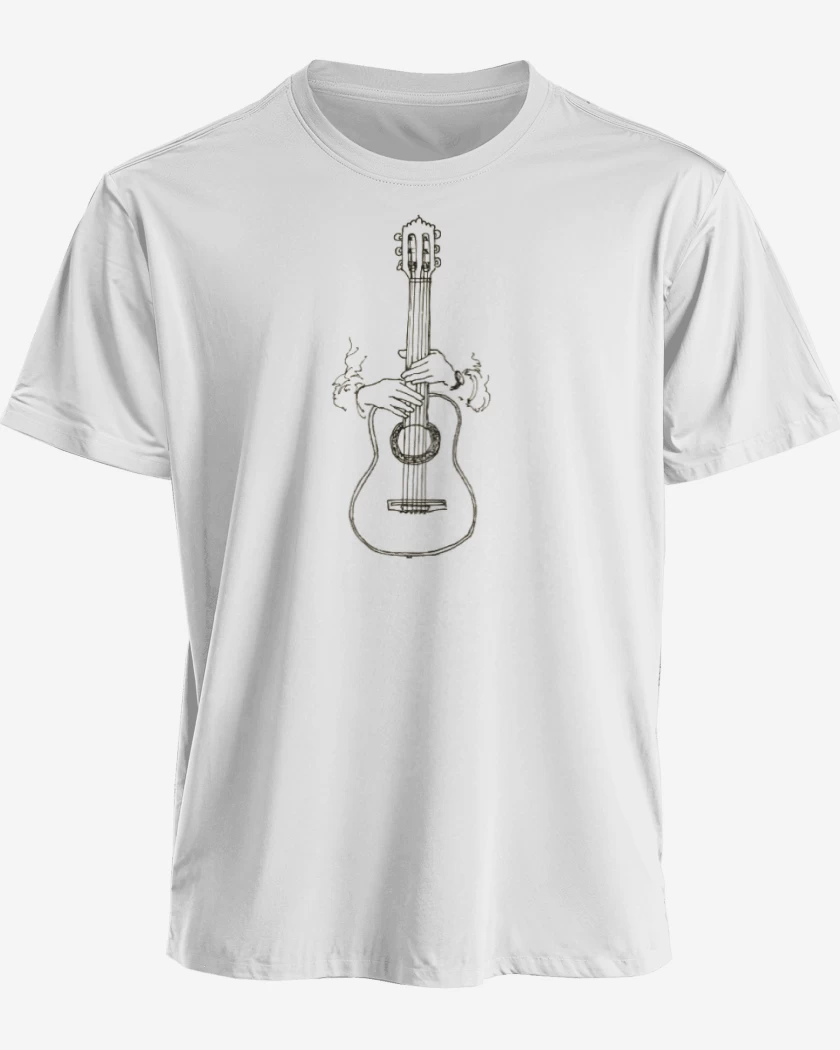 Polera premium Blanco de Guitarra 3