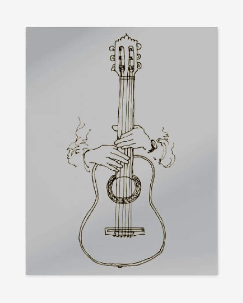 Print metalico Gris Melange de Guitarra 3