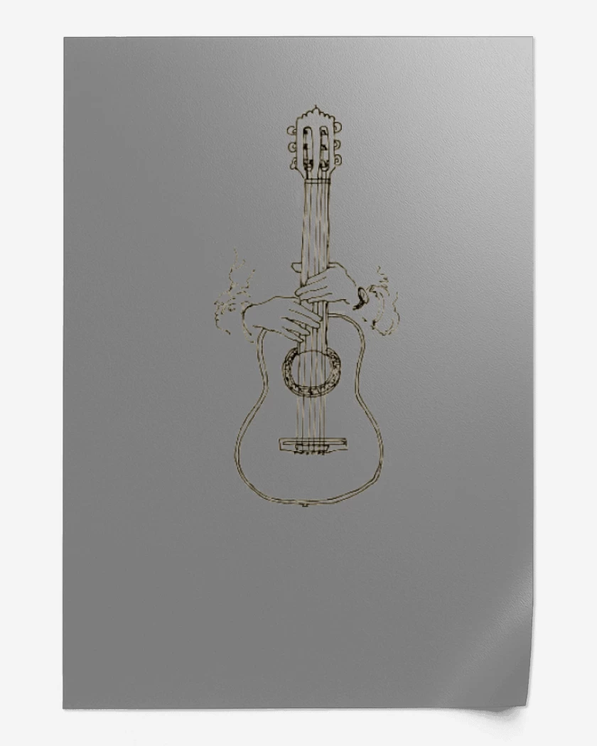 Print Gris Melange de Guitarra 3