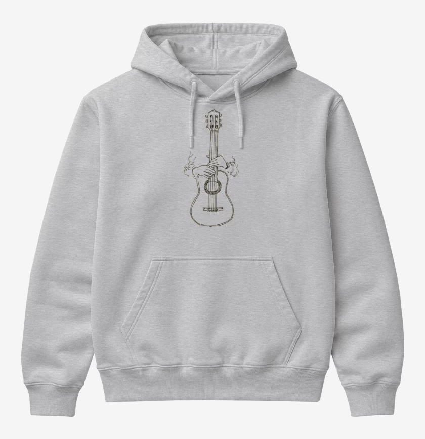Poleron Canguro básico Gris Melange de Guitarra 3