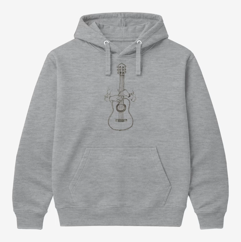 Polerón Canguro Gris Melange de Guitarra 3
