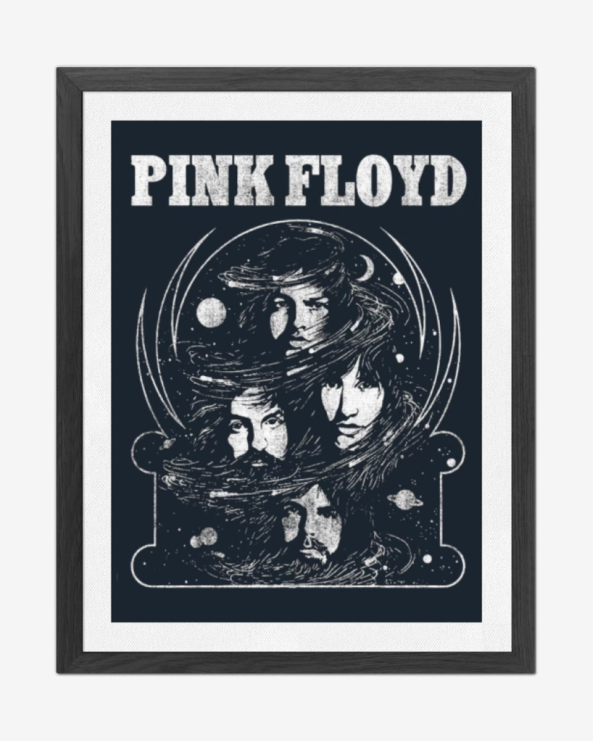 Cuadro decorativo Azul Marino de Pink Floyd faces