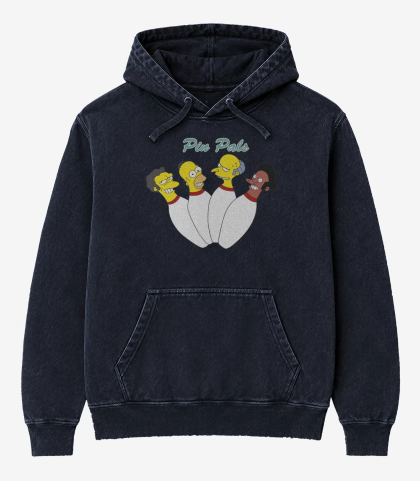 Poleron Canguro Acid Wash Azul Marino de Pin pals