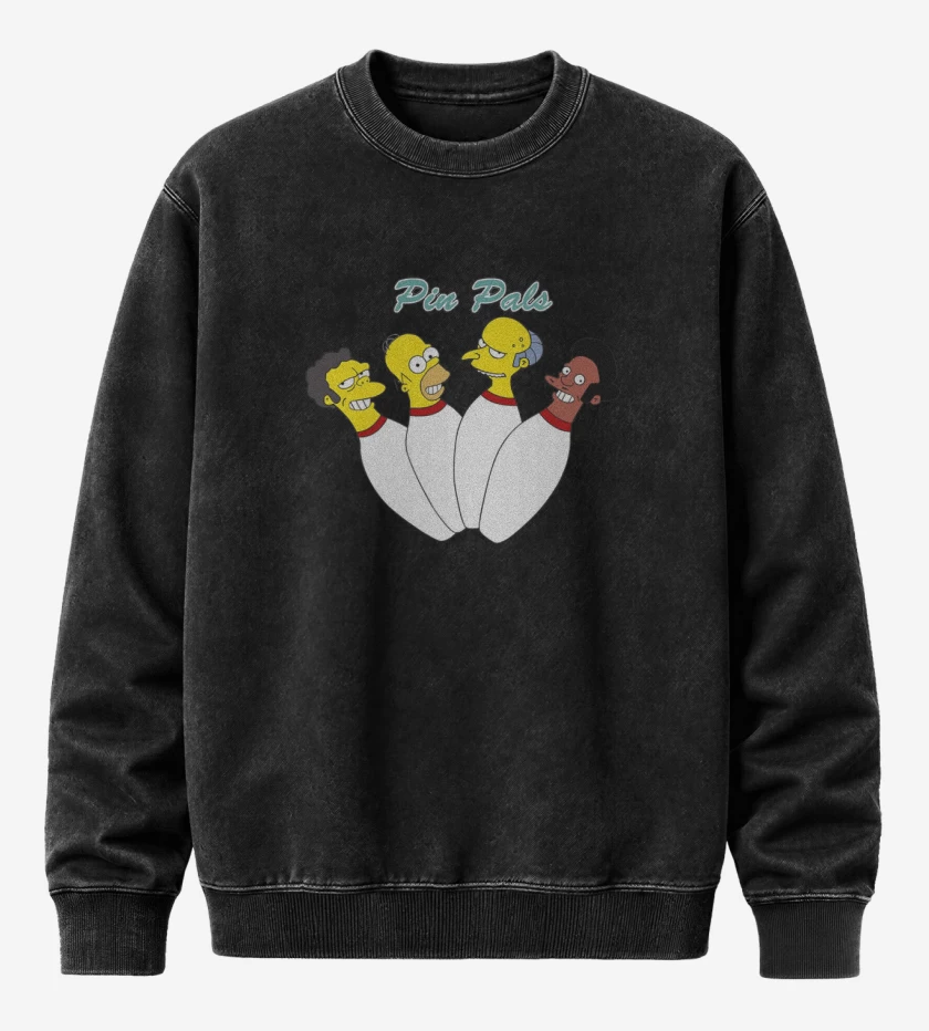 Poleron Polo Acid Wash Negro de Pin pals