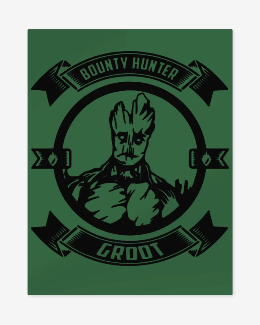 Print metalico Verde jade de Bounty Hunter Groot