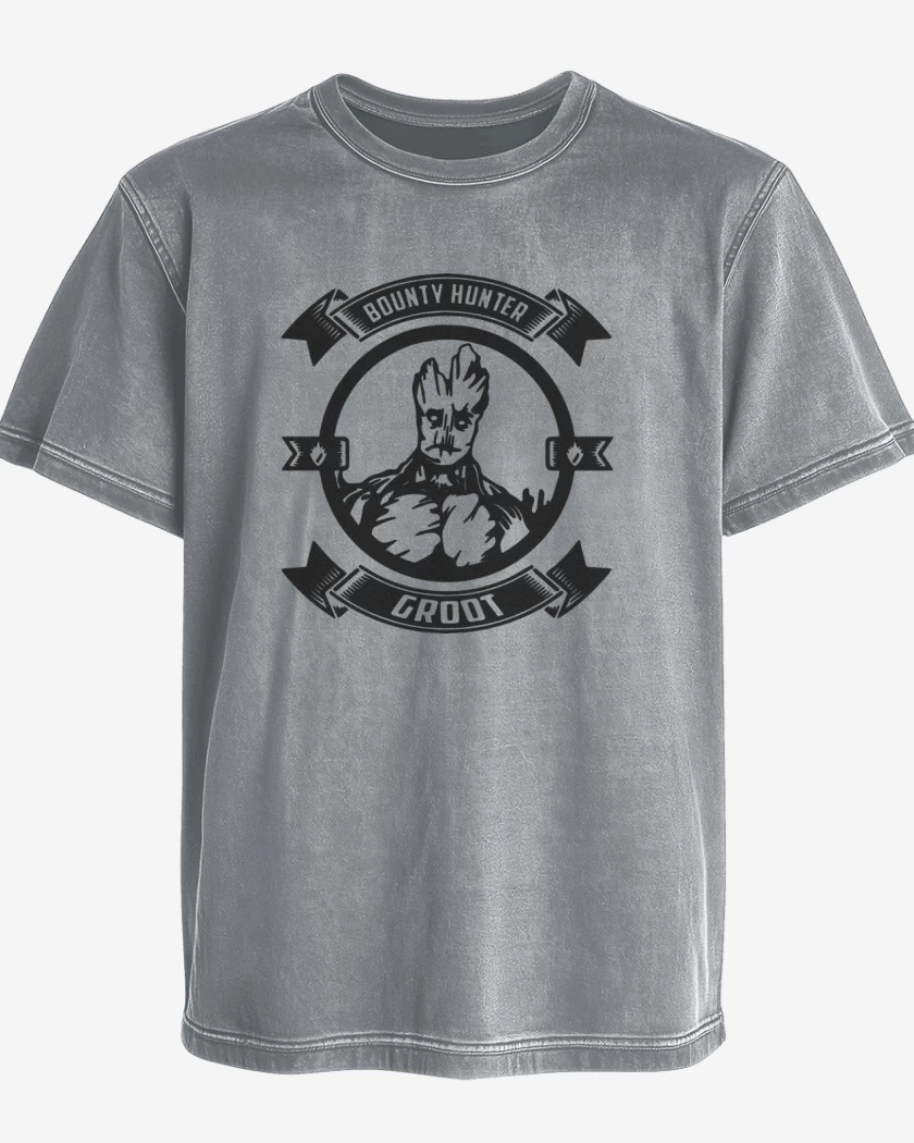 Polera desgastada Gris Melange de Bounty Hunter Groot