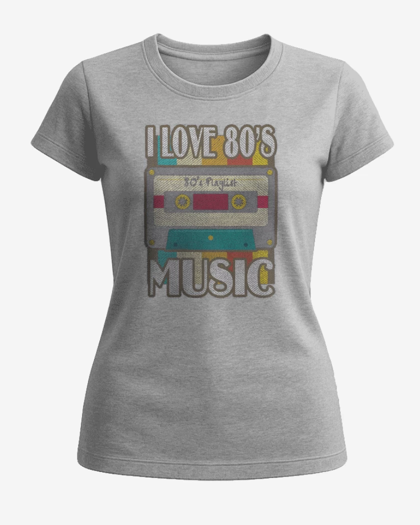 Polera de Mujer Gris Melange de I LOVE 80s