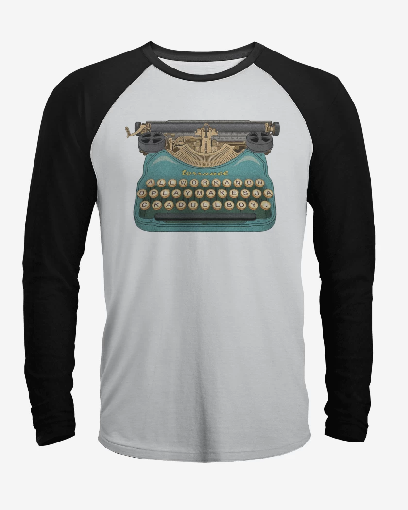 Polera Raglan Blanco / Negro de Torrance maquina