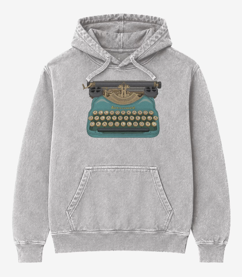 Poleron Canguro Acid Wash Gris Melange de Torrance maquina