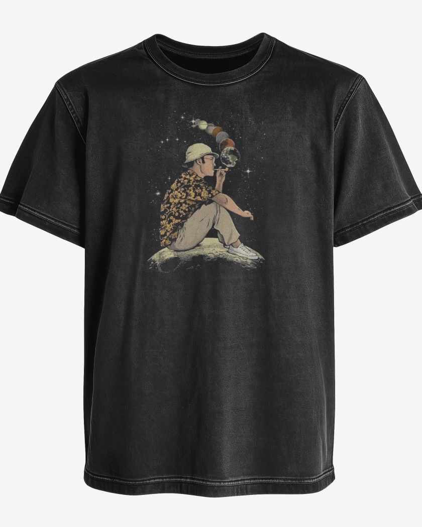 Polera desgastada Negro de Pipa Luna 