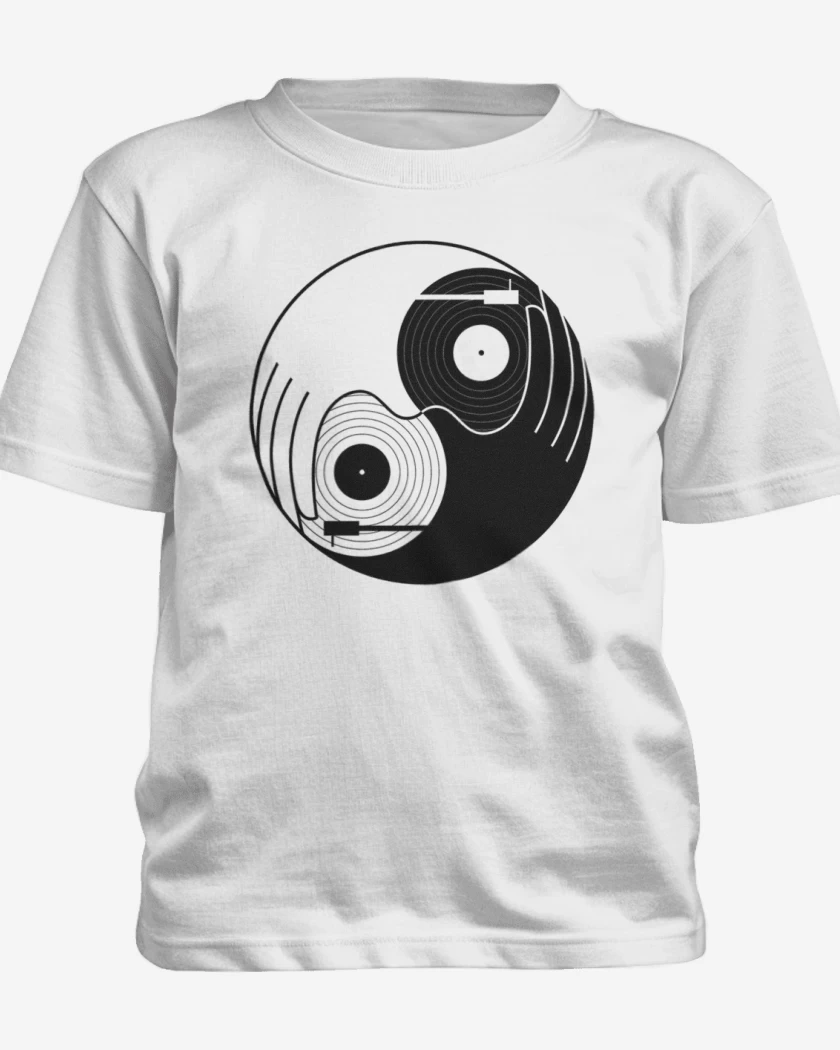 Polera de niño Blanco de Yin y yang dj 