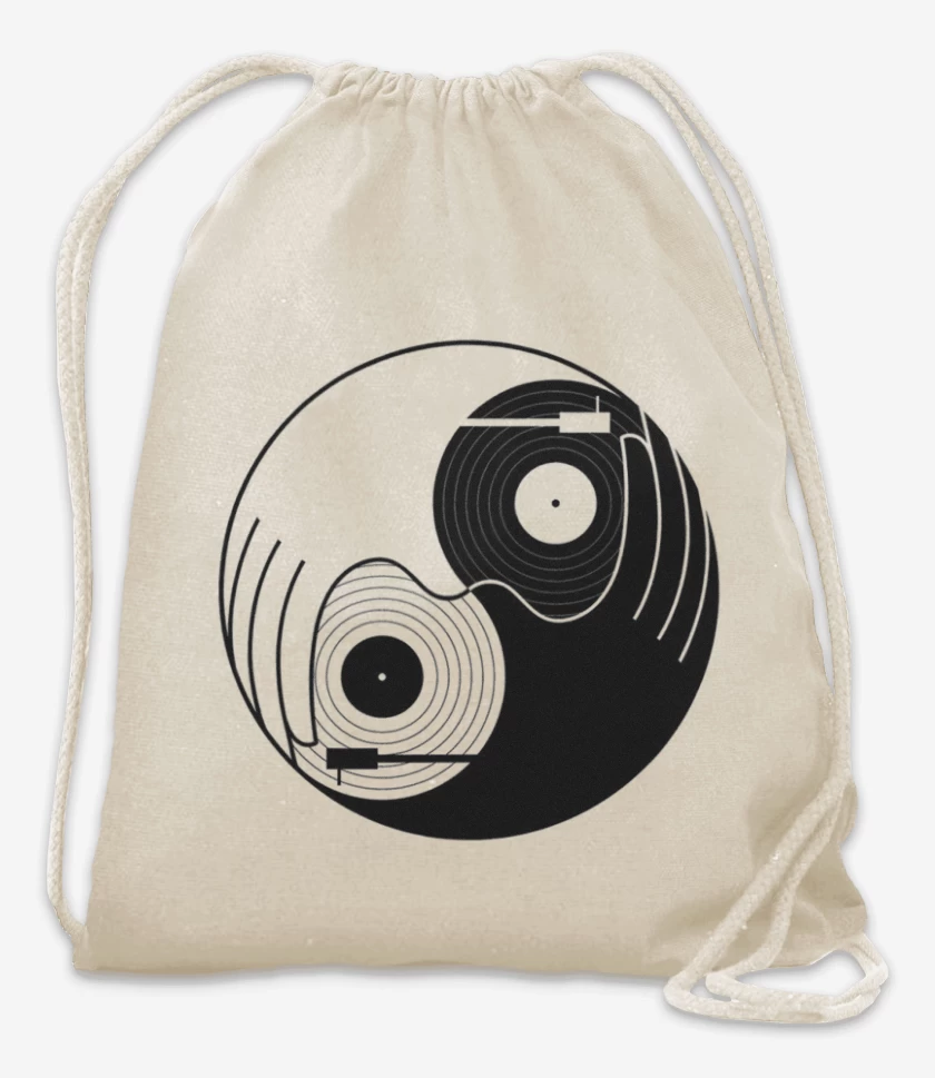 Mochila Blanco de Yin y yang dj 