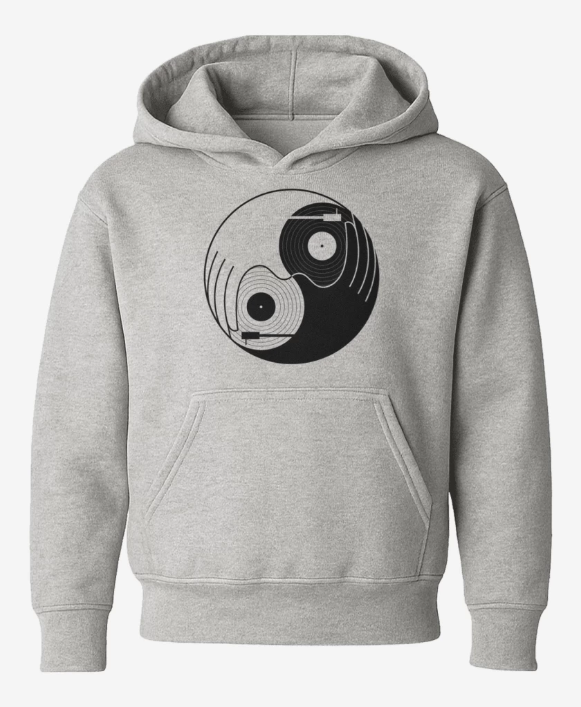 Poleron de niño Gris Melange de Yin y yang dj 